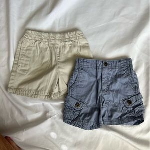 Boy size 12 mo shorts, two